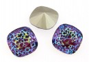 Swarovski, fancy square, amethyst white patina, 12mm - x1