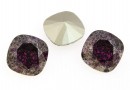 Swarovski, fancy square, amethyst black patina, 12mm - x1