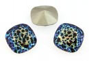 Swarovski, fancy square, jet white patina, 12mm - x1