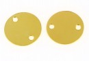 Link, engraved coin, gold-plated 925 silver, 19mm, 0.5mm - x1