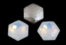 Swarovski 4683, fantasy hexagon, white opal, 12mm - x1