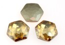 Swarovski 4683, fantasy hexagon, golden shadow, 8mm - x2