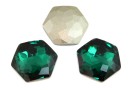 Swarovski 4683, fantasy hexagon, emerald, 14mm - x1