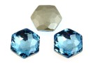 Swarovski 4683, fantasy hexagon, aquamarine, 8mm - x2