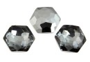 Swarovski 4683, fantasy hexagon, silver night, 14mm - x1