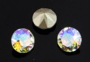 Swarovski, chaton SS29, blue aurore boreale, 6mm - x4