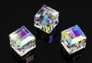 Swarovski, margele cub, crystal shimmer, 8mm - x1