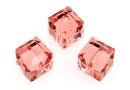 Swarovski, margele cub, rose peach, 8mm - x1