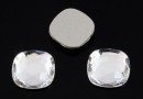 Swarovski, cabochon cushion, crystal, 10mm - x2