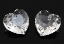 Swarovski, heart pendant, crystal, 8mm - x2