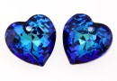 Swarovski, pandantiv inima, bermuda blue, 10.5mm - x2