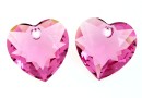 Swarovski, heart pendant, rose, 8mm - x2