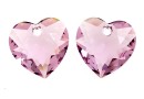 Swarovski, heart pendant, light amethyst, 10.5mm - x2