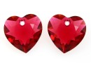 Swarovski, heart pendant, scarlet, 8mm - x2