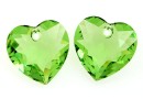 Swarovski, pandantiv inima, peridot, 8mm - x2