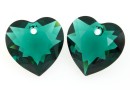 Swarovski, pandantiv inima, emerald, 14.5mm - x1