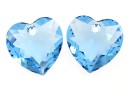 Swarovski, heart pendant, aquamarine, 8mm - x2