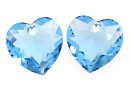Swarovski, heart pendant, aquamarine, 10.5mm - x2