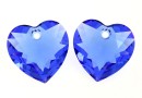 Swarovski, heart pendant, sapphire, 8mm - x2