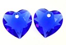 Swarovski, heart pendant, majestic blue, 8mm - x2