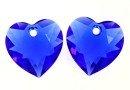 Swarovski, pandantiv inima, majestic blue, 10.5mm - x2