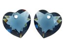 Swarovski, heart pendant, montana, 8mm - x2