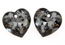 Swarovski, heart pendant, silver night, 8mm - x2