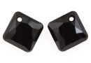 Swarovski, Princess cut pendant, jet, 11.5mm - x1