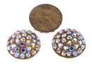 Swarovski, cabochon pave, lt. colorado topaz shim., 6mm - x1