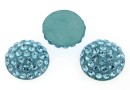 Swarovski, pave cabochon, aquamarine, 6mm - x1