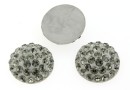 Swarovski, pave cabochon, black diamond, 8mm - x1