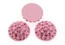 Swarovski, cabochon pave, light rose, 6mm - x1