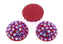 Swarovski, pave cabochon, light siam shimmer, 10mm - x1