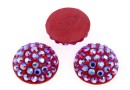 Swarovski, pave cabochon, light siam shimmer, 10mm - x1