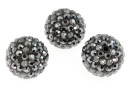 Swarovski, margele pave, jet hematite, 8mm - x1