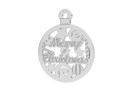 Pendant, Merry Christmas, 925 silver, 12mm - x1