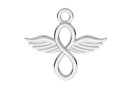 Pendant, infinity with wings, 925 silver, 15mm - x1