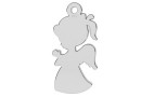 Pendant, angel girl, 925 silver, 17x8mm - x1