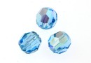 Swarovski, rotund fatetat, aquamarine shimmer, 8mm - x2