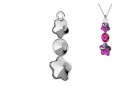 Pendant base, 925 silver, rivoli 6mm and fancy flower 6 and 10mm - x1