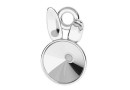 Pendant base, 925 silver, bunny, rivoli 6mm - x1