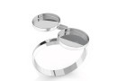 Ring base, 925 silver, 2 settings 8.2mm, adjustable, - x1