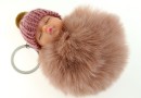 Breloc, bebe puf, blush roze, 10cm - x1