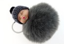 Breloc, bebe puf, gri intens, 10cm - x1