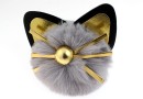 Breloc, pisi puf, gri argintiu, 10cm - x1