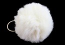 Breloc, mini puf, ivory, 7cm - x1