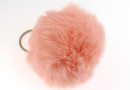 Breloc pentru geanta, mini puf, peach, 7cm - x1