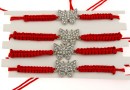 Bratara martisor, fluturas cu cristale, 19x13mm - x4