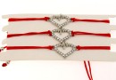 Bratara martisor, inima puls cu cristale, 23x14.5mm - x3