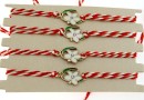 Bratara martisor, floare cu cristale, 21x12mm - x4